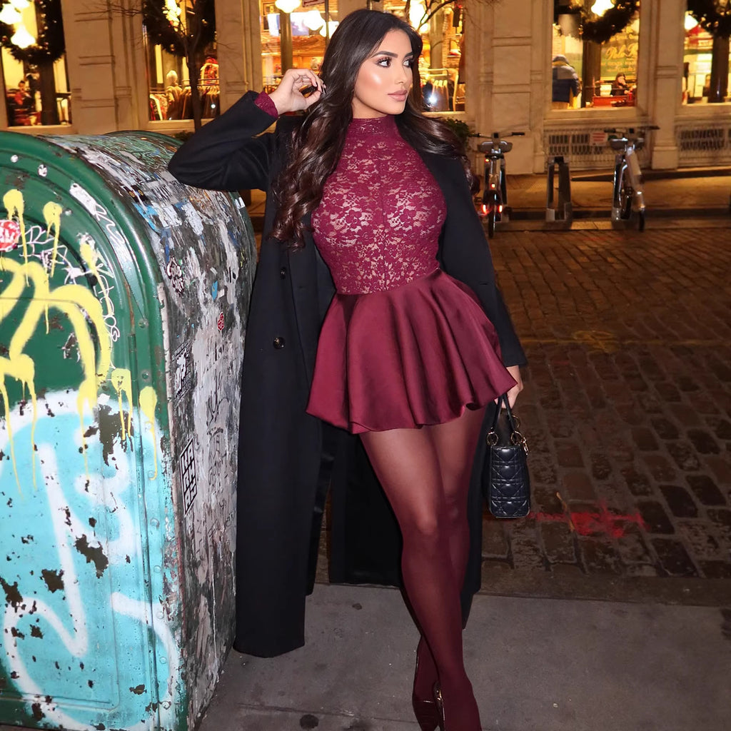 Velouré Laced Stitched Dress