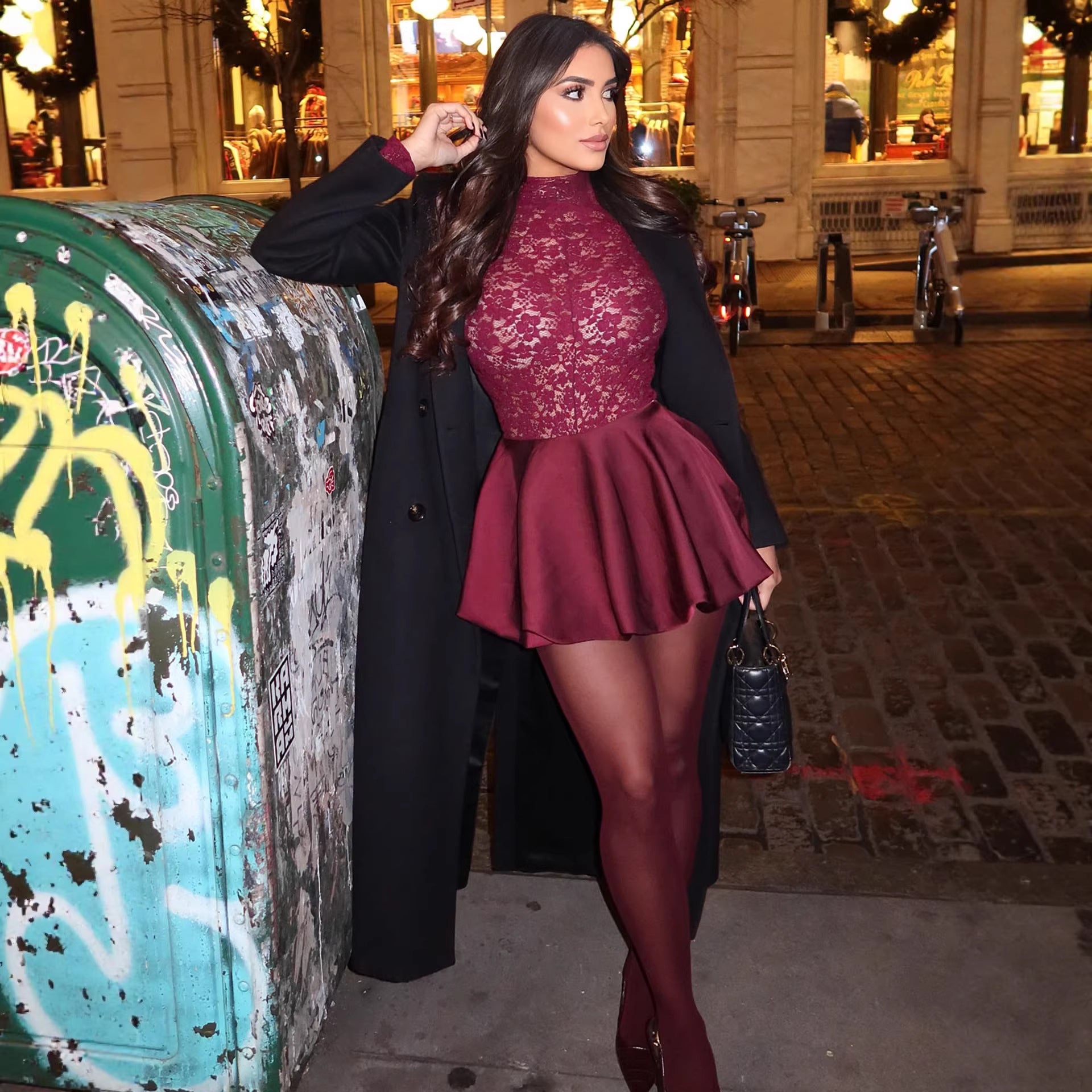 Velouré Laced Stitched Dress