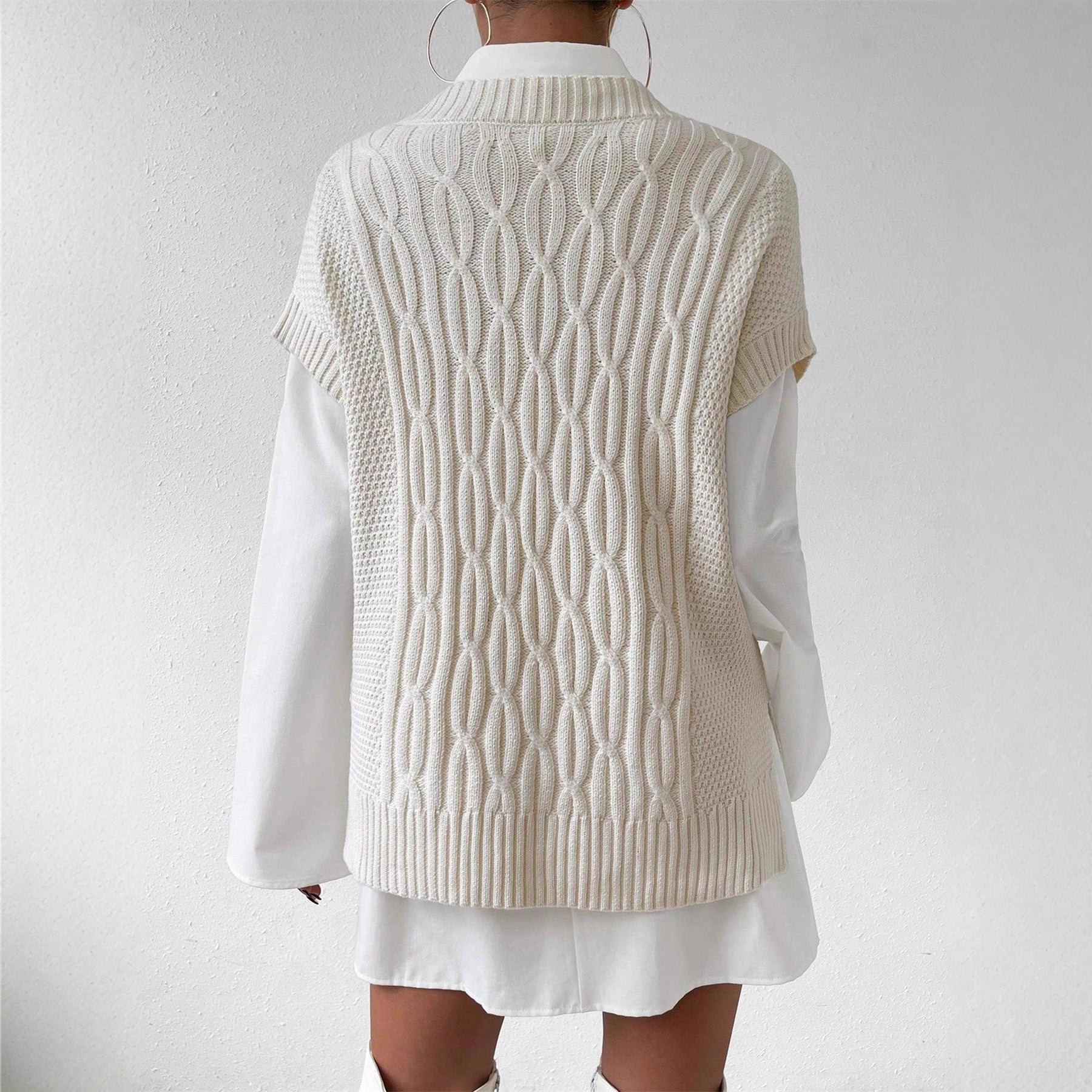 Sleeveless Velouré Knitted Vest