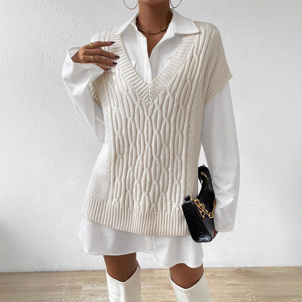 Sleeveless Velouré Knitted Vest