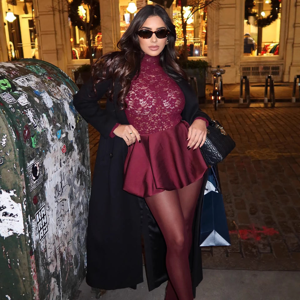 Velouré Laced Stitched Dress